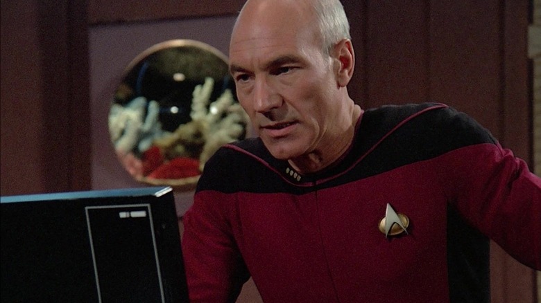 Picard speaks to his computer