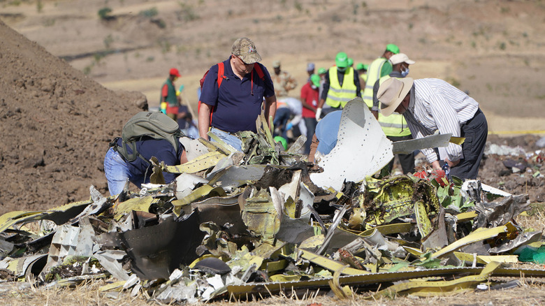 NTSB investigators sorting debris at Ethiopian Airlines 302 crash site  