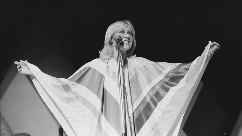 Agnetha Faltskog performing on stage