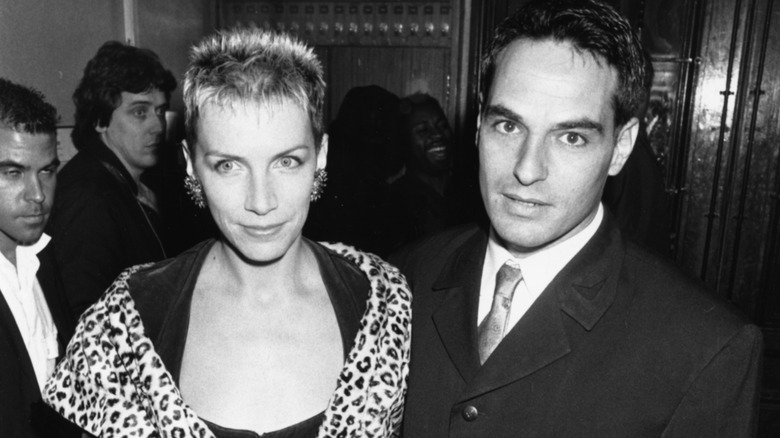 Annie Lennox and Uri Fruchtmann grinning