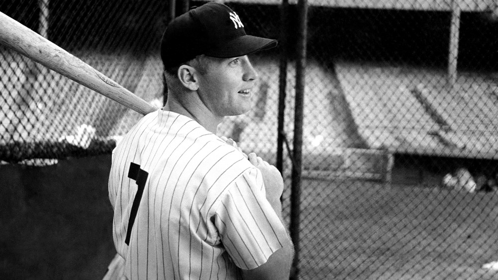 Mickey Mantle batting