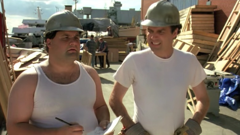 Movie still from Dirty Work movie with Norm Macdonald and Artie Lange