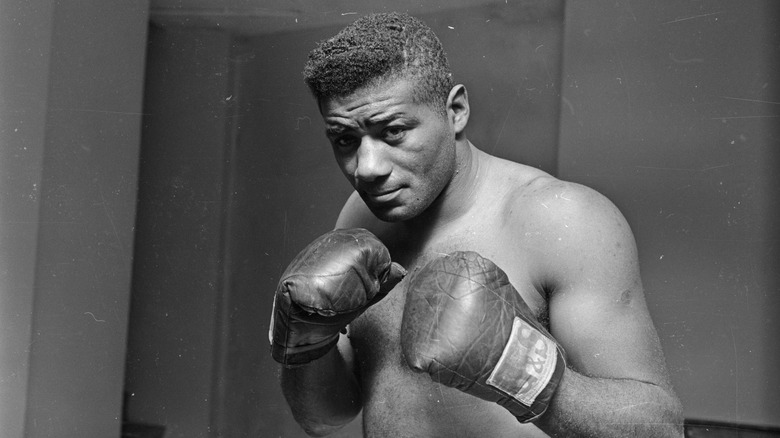 Floyd patterson in boxing gloves