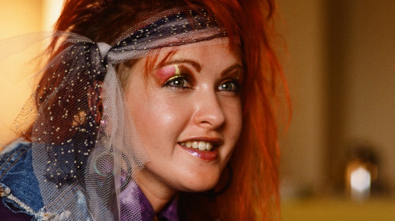 Young Cyndi Lauper in hippie dress