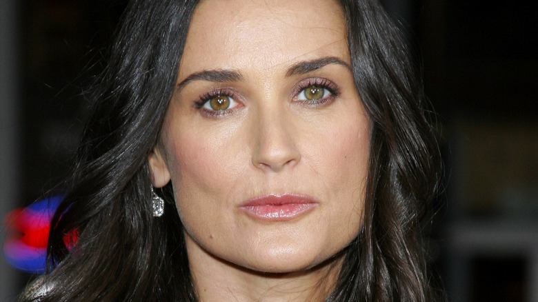 Demi Moore looking stern