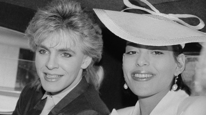 Nick Rhodes and Julie Anne Friedman en route to their wedding