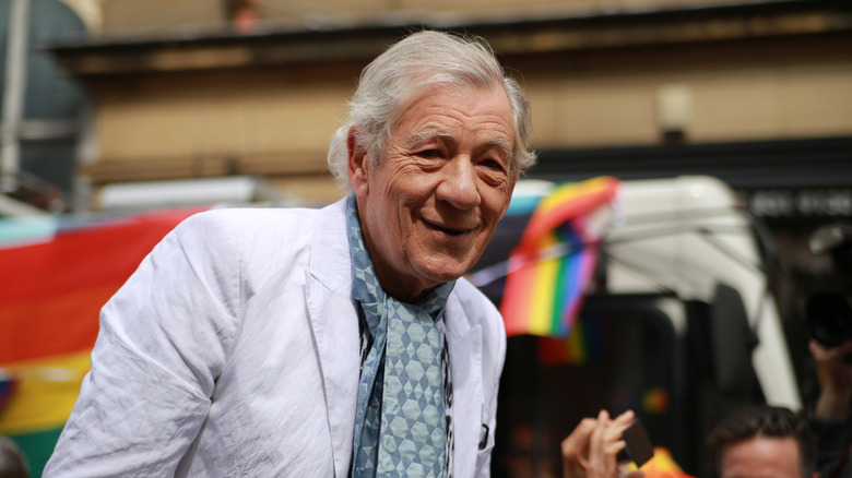 Ian McKellen rainbow flags