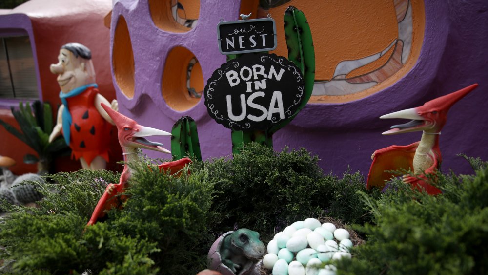 Garden Installation of The Flintstones in California