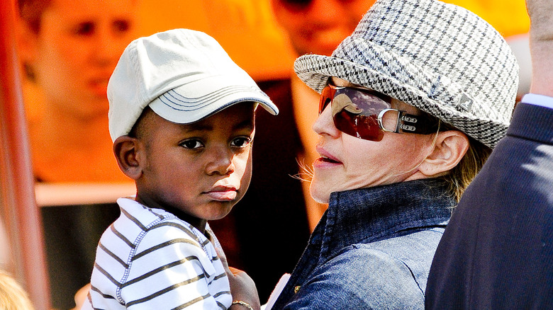 Madonna and her son David Banda