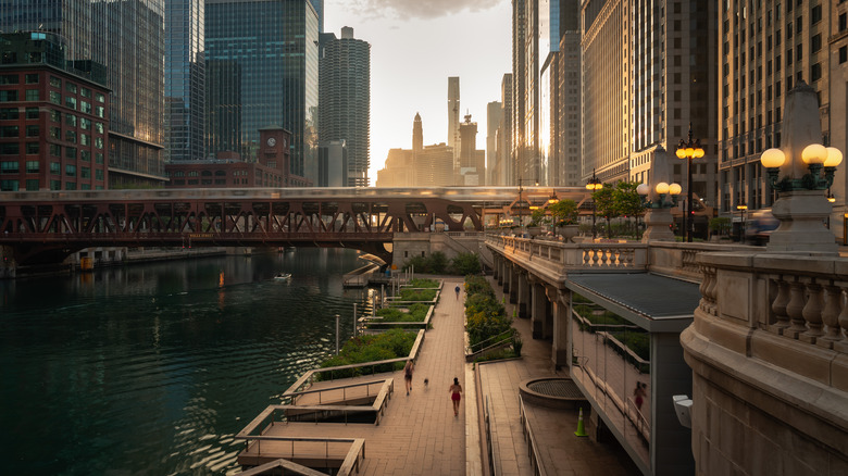 Chicago with clouds