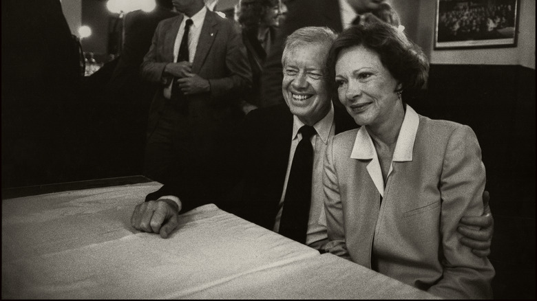 Jimmy and Rosalynn Carter posing for pictures 1980s