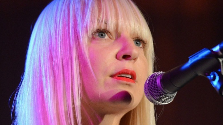 Sia close-up of face while performing