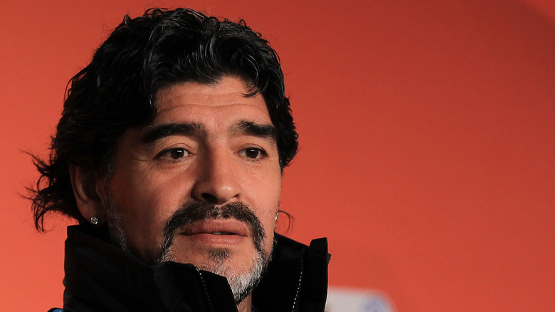 Diego Maradona looking ahead