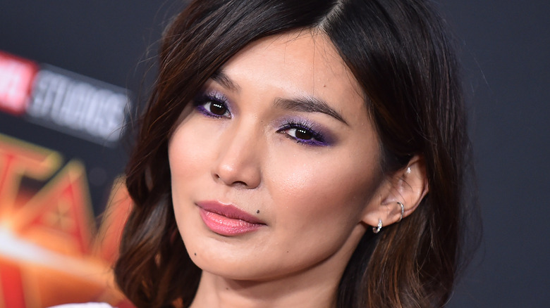 Gemma Chan purple eyeshadow