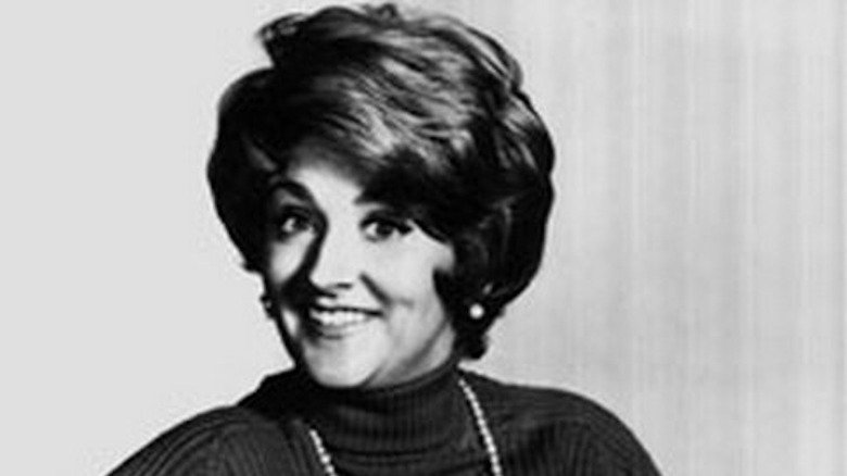 Fannie Flagg smiles black white