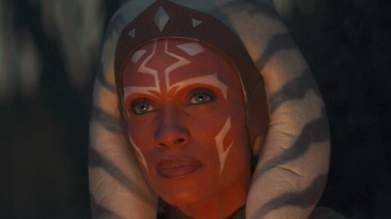 Rosario Dawson in red Ahsoka makeup