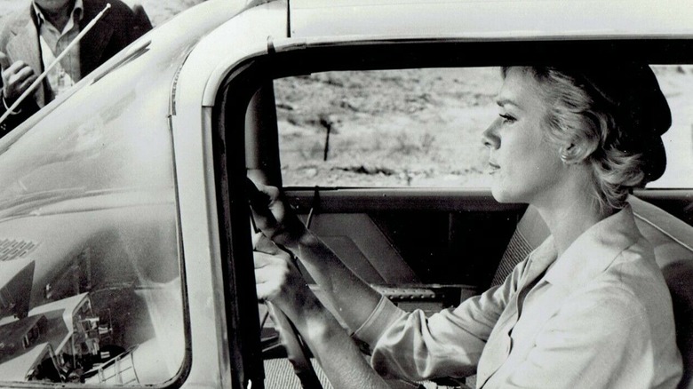Inger Stevens driving car in The Twilight Zone