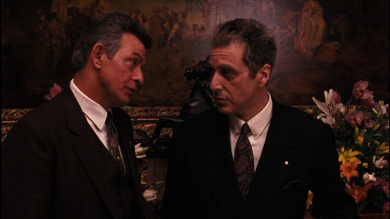 Al Neri (Richard Bright) and Michael Corleone (Al Pacino) converse