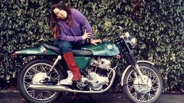 Mama Cass on motorbike