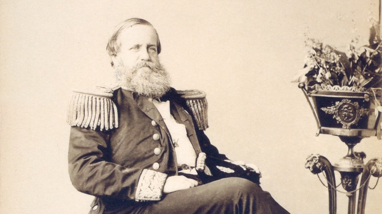 Emperor Pedro II of Brazil seated military dress vase