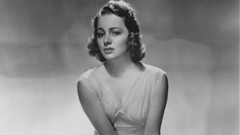 Olivia de Havilland poses for portrait