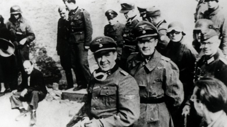 Nazi soldiers standing together smiling