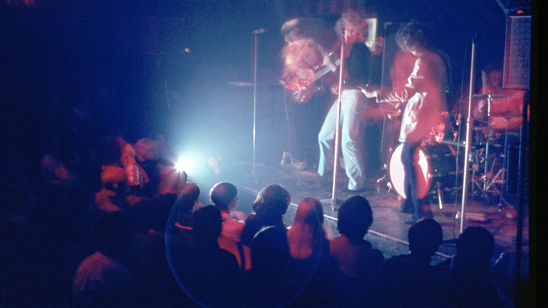 Led Zeppelin performing onstage