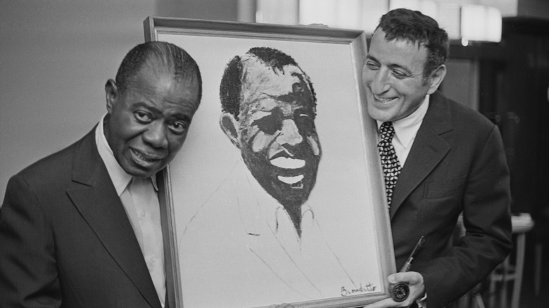 Tony Bennett and Louis Armstrong smiling