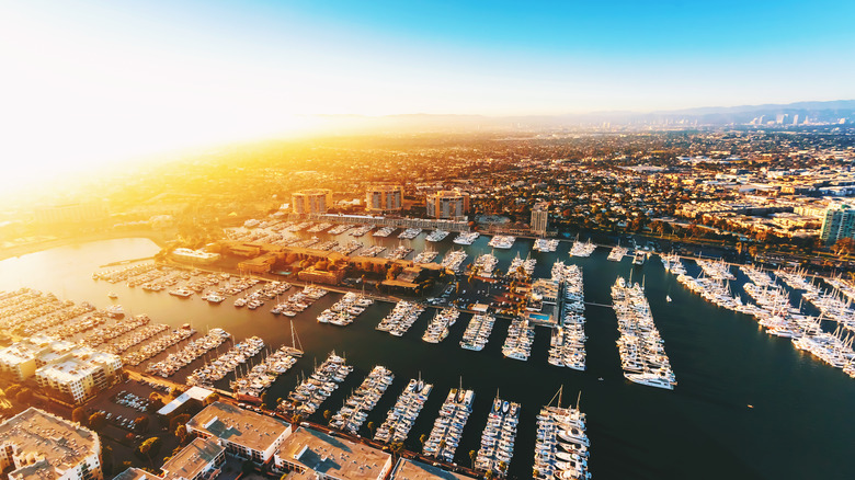 Aerial shot of Marina Del Rey