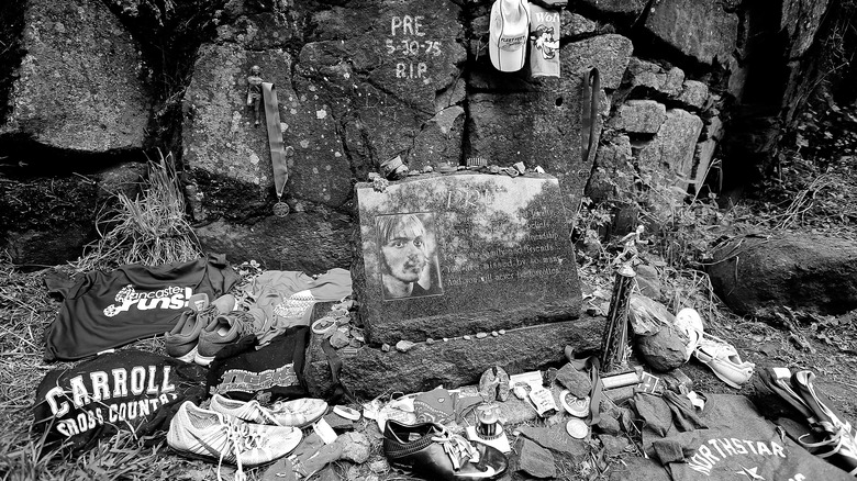 Memorial to Steve Prefontaine with gifts