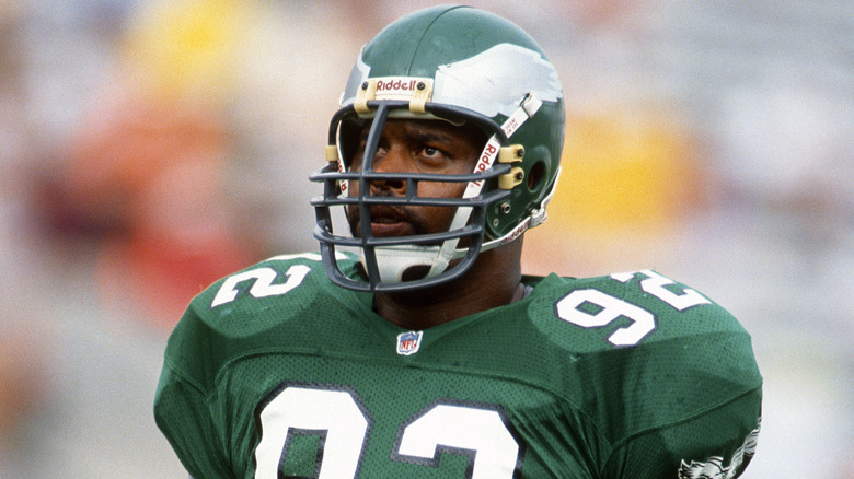 Reggie White with Eagles helmet