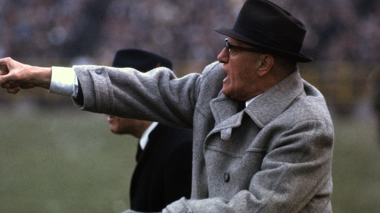 George Halas yelling at the sidelines