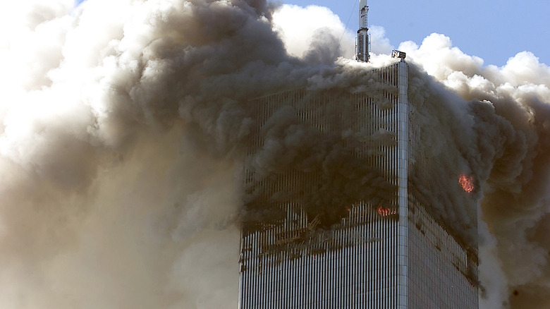 Smoke billowing from world trade center