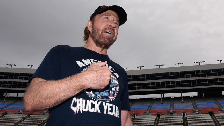 Chuck Norris racetrack America shirt