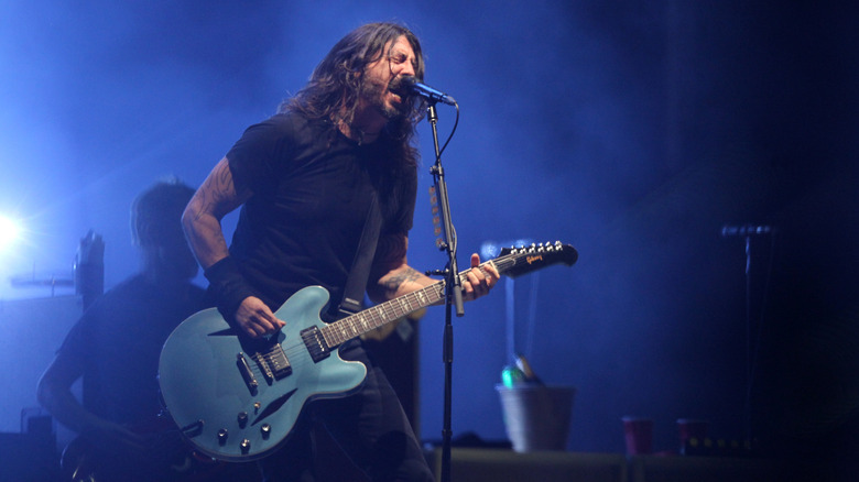 Dave Grohl performing with Foo Fighters in 2021