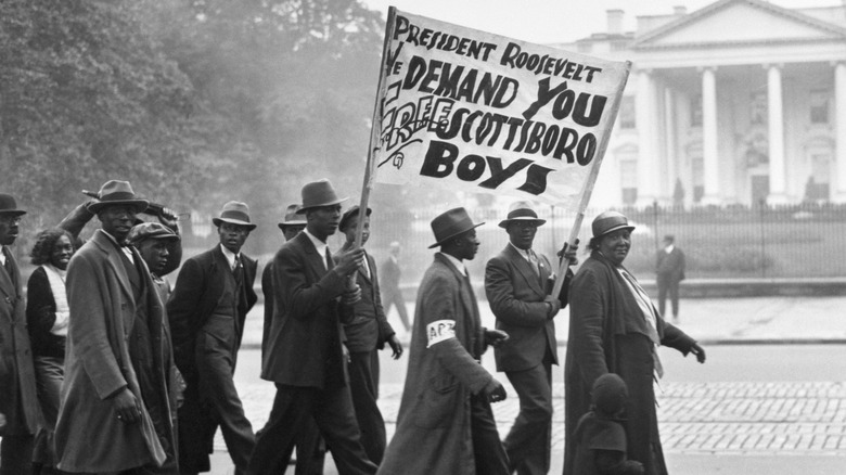 Black protesters campaign for justice for the Scottsboro boys