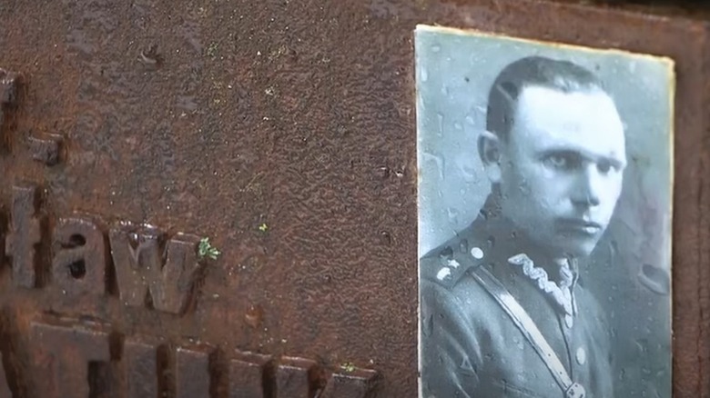 A memorial engraving of a Polish victim