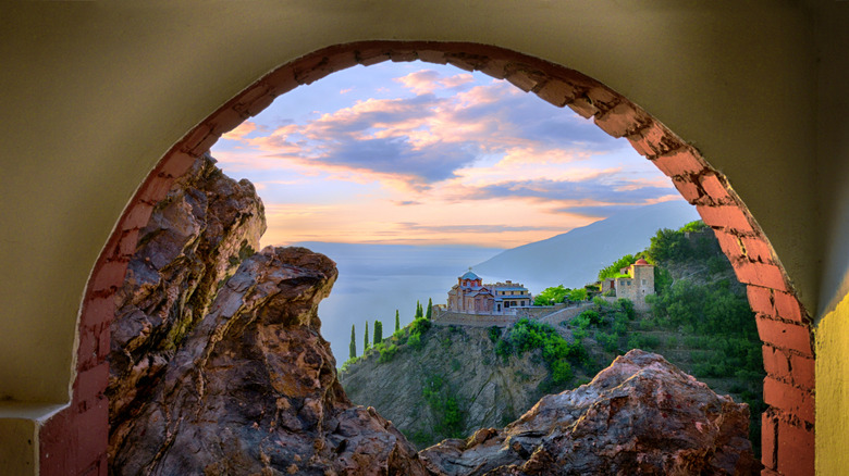 view of scete on mount athos