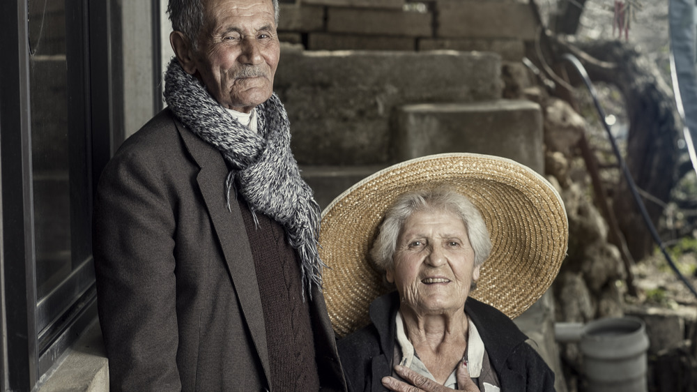 Elderly couple smiling