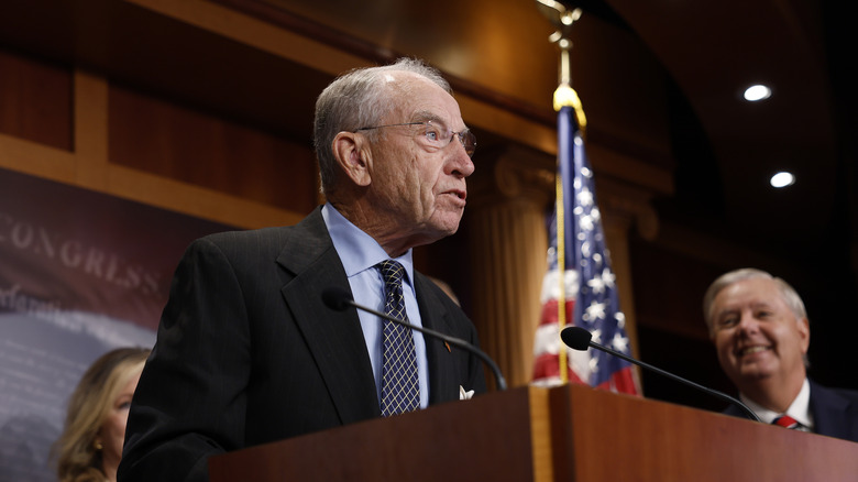 Chuck Grassley speaking at a lectern