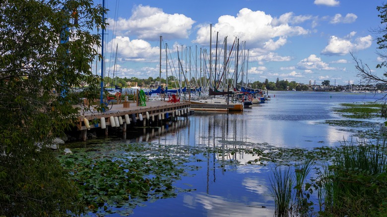 boats at lake dock