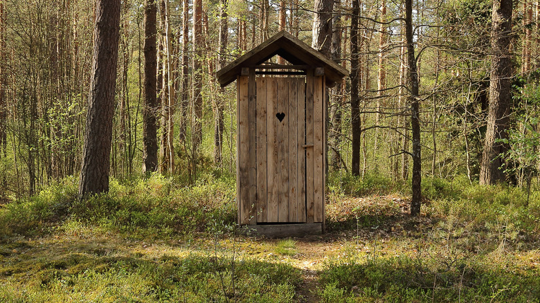 an outhouse