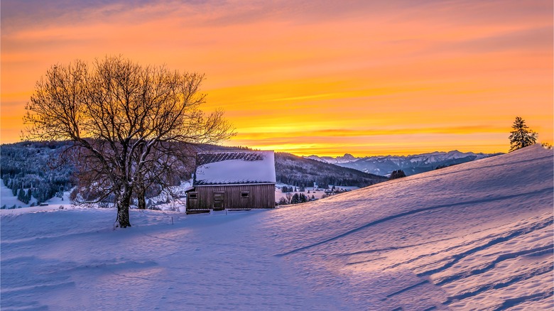 winter scene in mountains