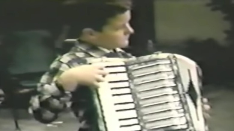 Al Yankovic playing the accordion as a child