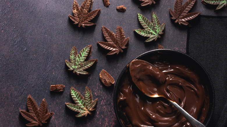 chocolate in the shape of pot leaves