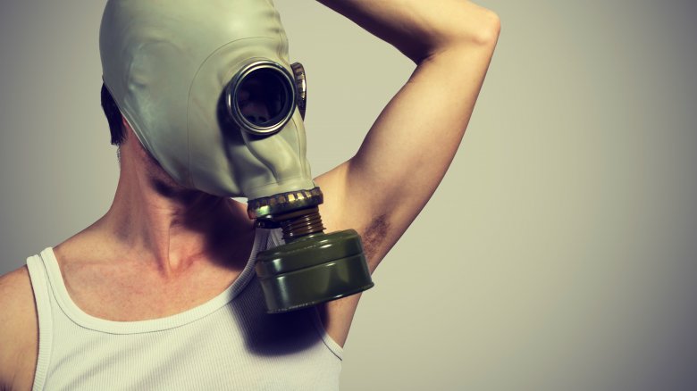 gas mask armpit bacteria germs odor