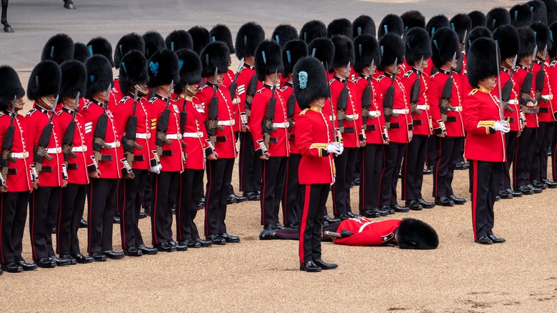 british military guard fainted