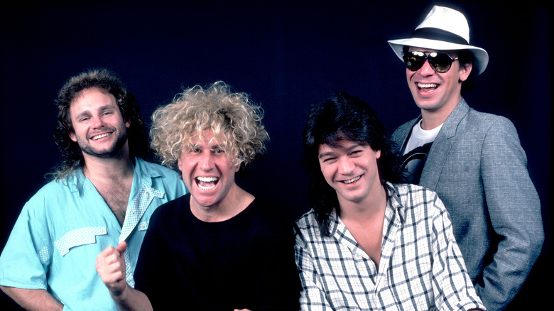 Van Halen band smiling 1986 group portrait