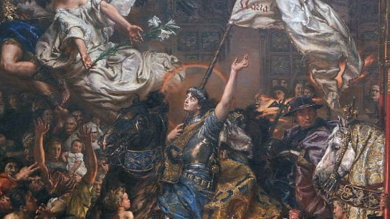 Joan of Arc in a crowd