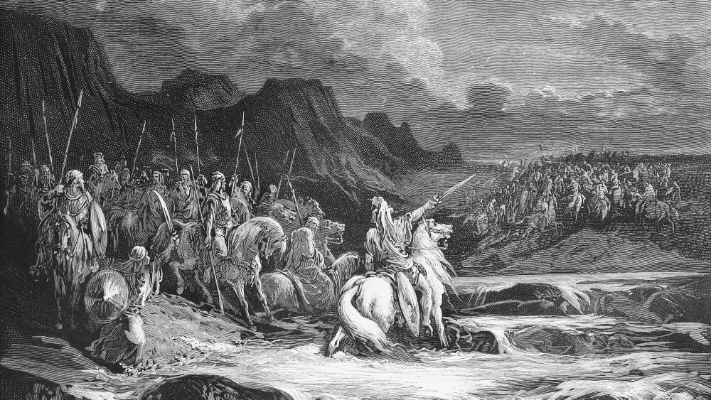 drawing of the Maccabees about to fight an army